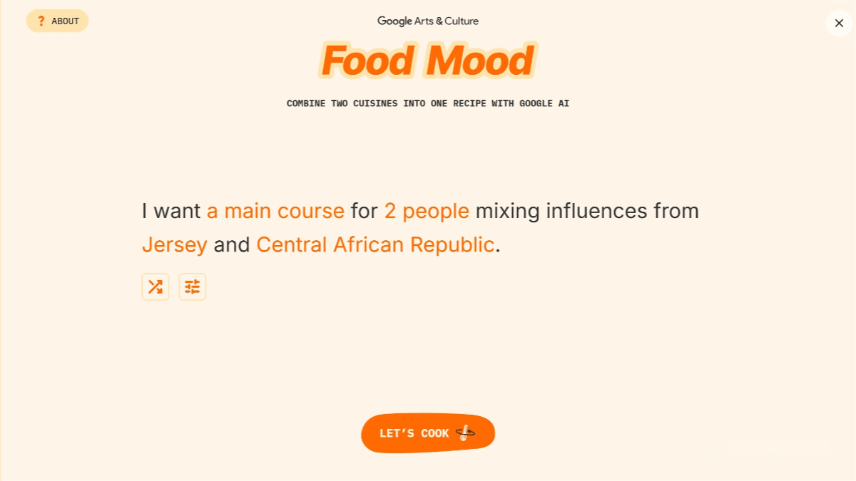 Food Mood – A Creative Recipe Generation Tool by Google AI