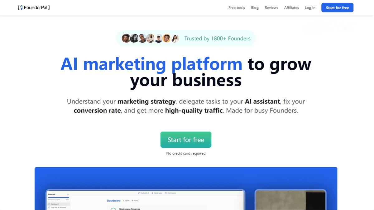 FounderPal – An AI-powered marketing platform for quickly crafting personalized marketing strategies