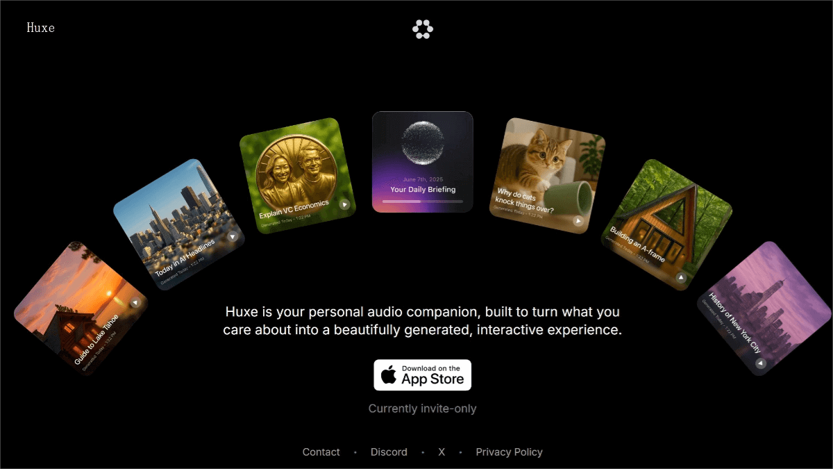 Huxe AI – An AI-powered audio companion app that delivers personalized audio services