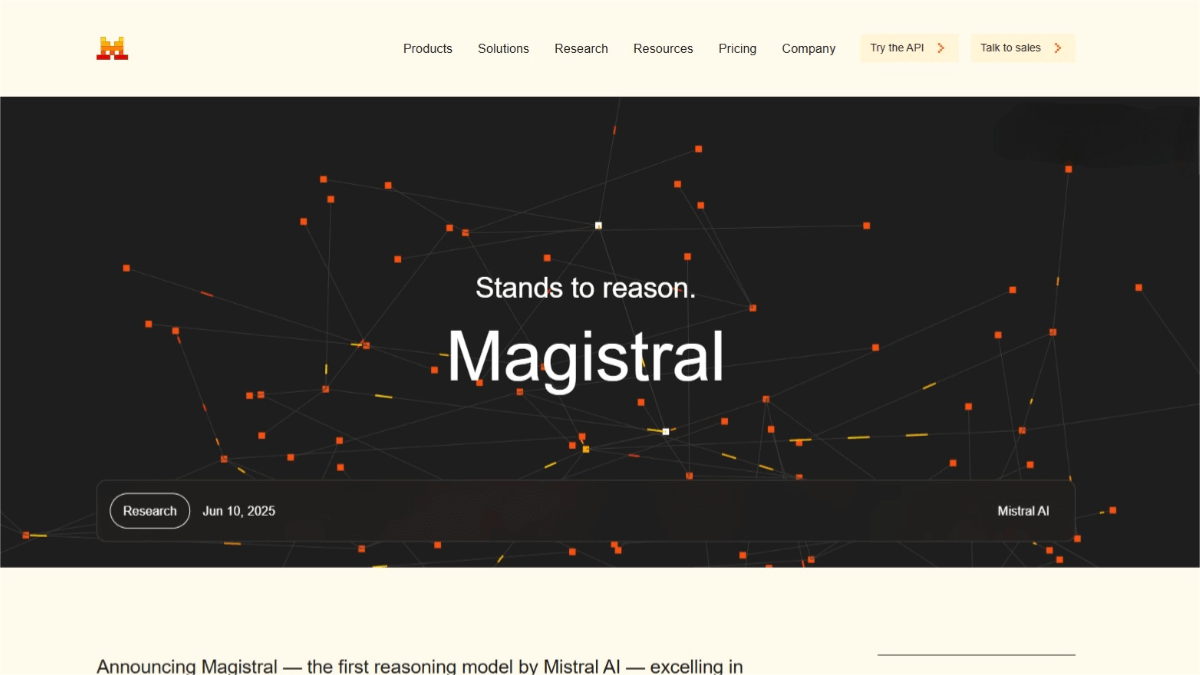 Magistral – A series of inference models launched by Mistral AI