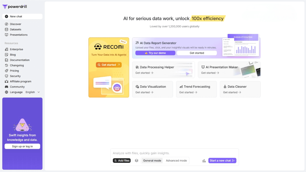 Powerdrill – An AI-powered data analysis platform for rapidly generating in-depth data reports and actionable insights
