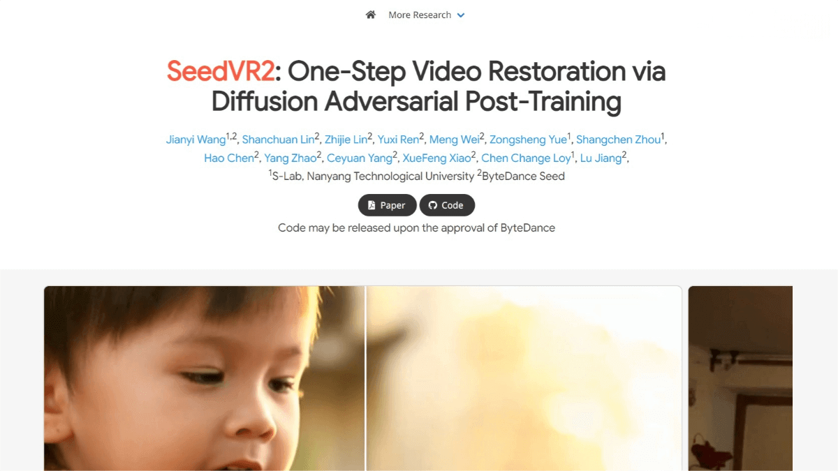 SeedVR2 – A video restoration model developed by ByteDance