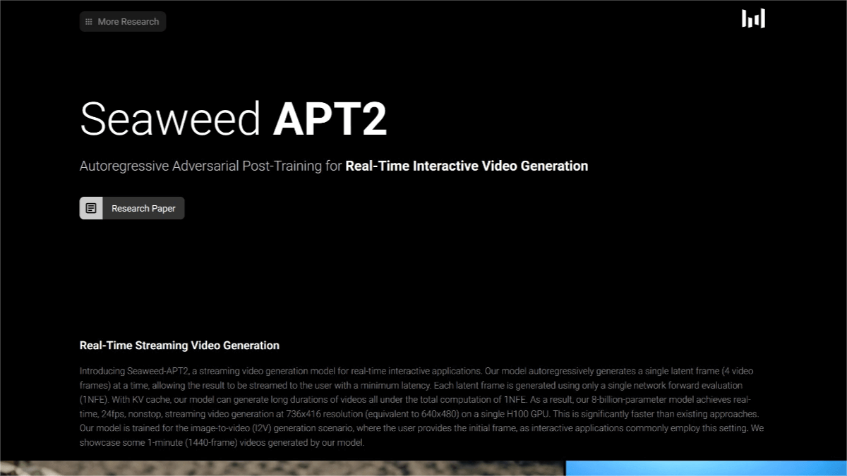 Seaweed APT2 – ByteDance’s newly launched AI video generation model