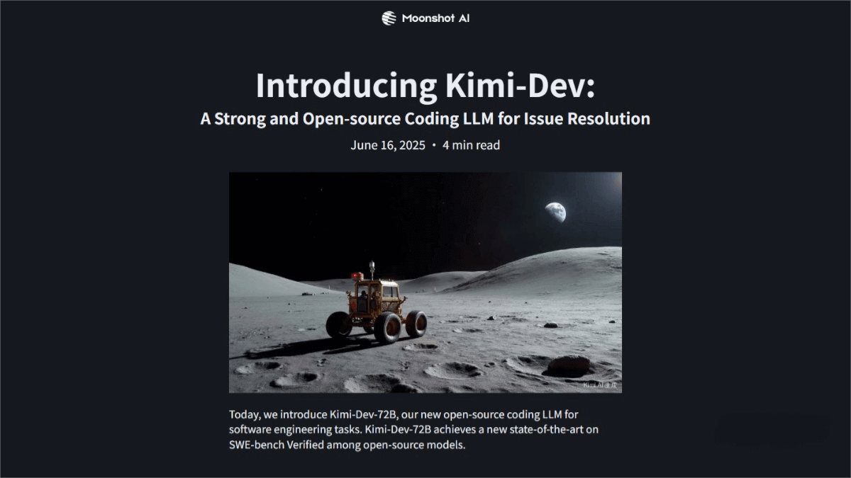 Kimi-Dev – An open-source code model launched by Moonshot AI