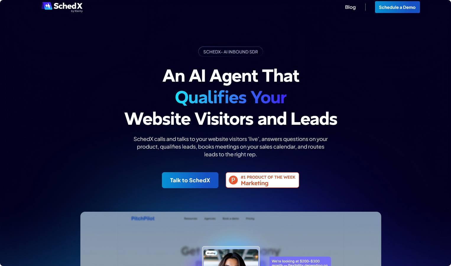 SchedX: Turn Your Website into an AI-Powered Sales Rep