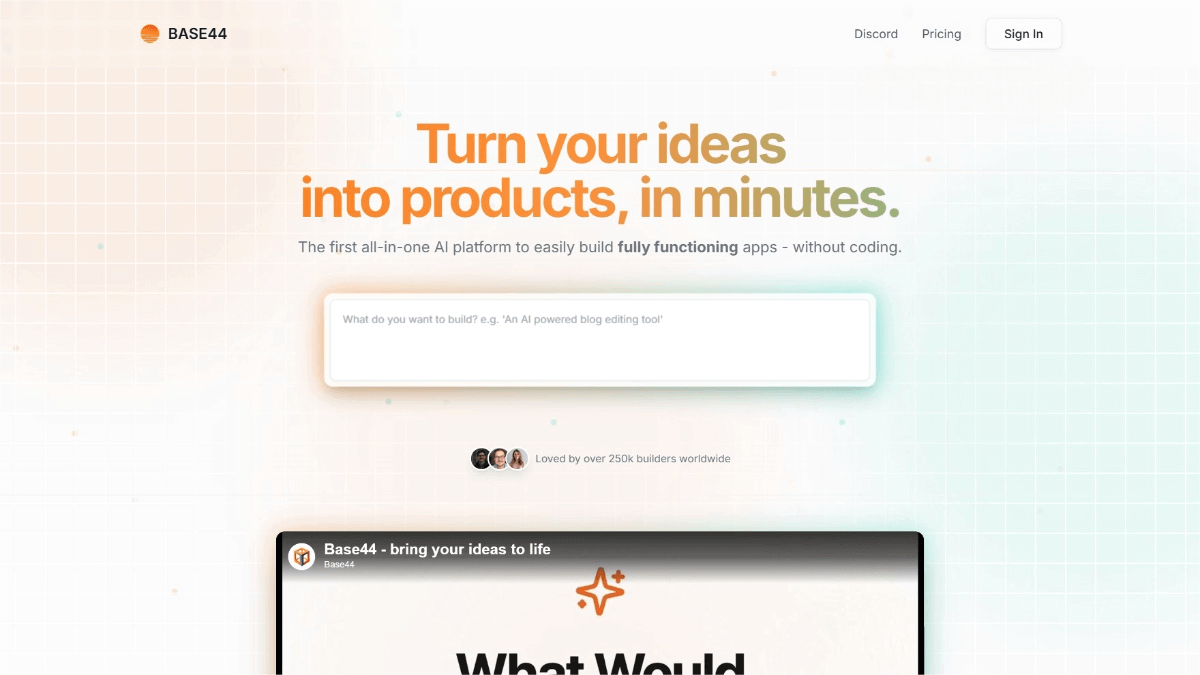 BASE44 – A no-code AI application development platform that generates apps with a single sentence