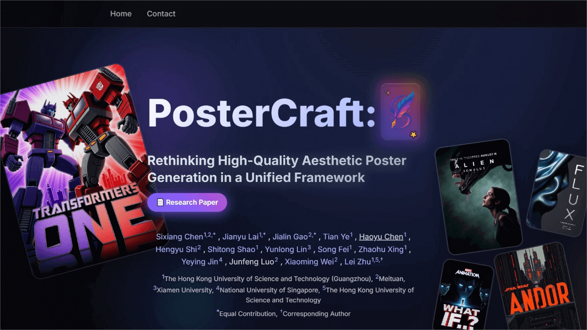 PosterCraft – An Aesthetic Poster Generation Framework Jointly Developed by HKUST and Meituan