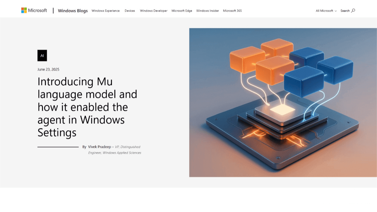 Mu – A lightweight language model developed by Microsoft