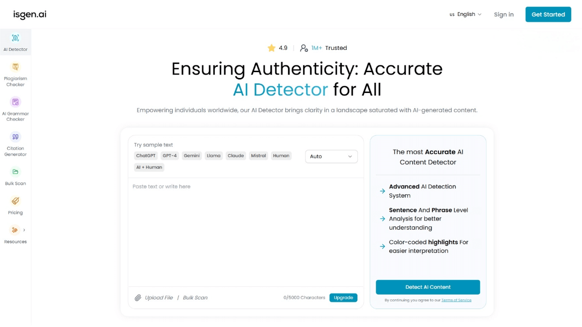Isgen – An AI content detection tool that generates detailed reports based on the detection results