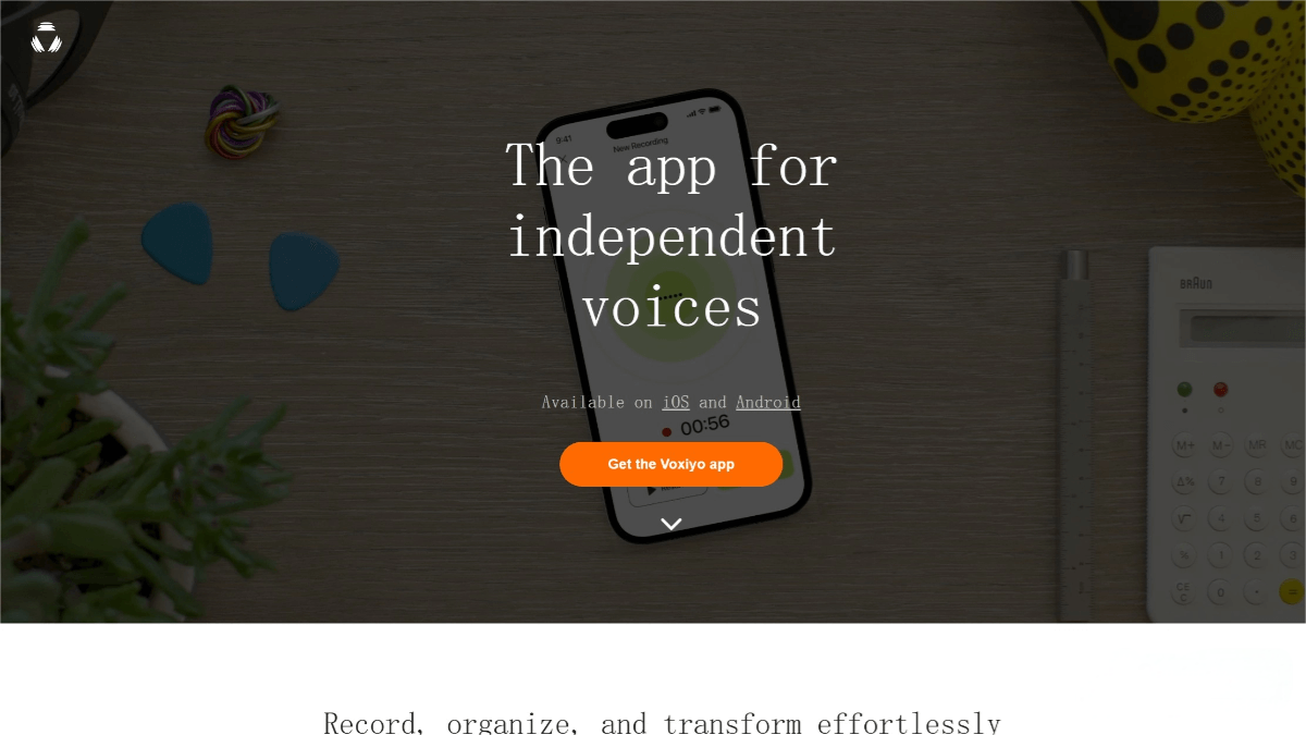 Voxiyo – An AI-powered voice note management app that supports interactive conversations with your notes