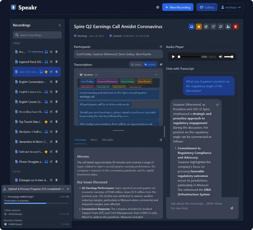 Speakr – Free AI Meeting Assistant with Local Data Processing