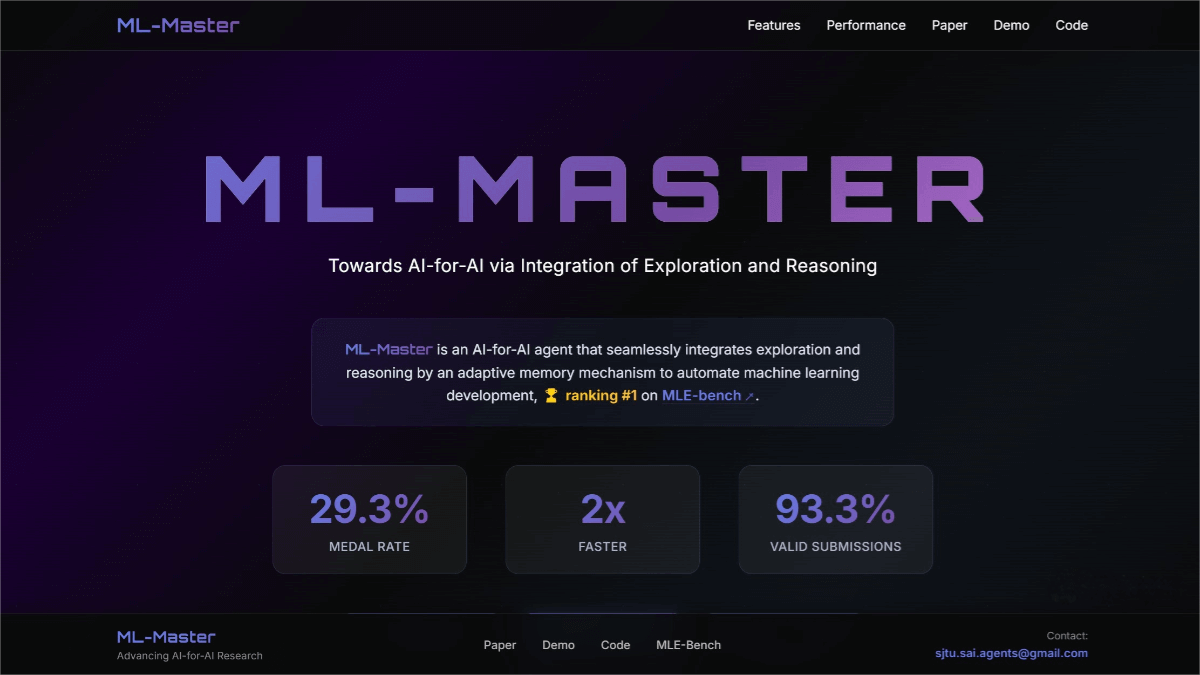 ML-Master – An AI Expert Agent Developed by Shanghai Jiao Tong University