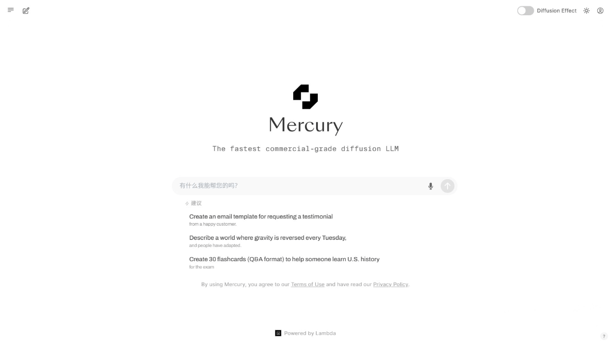 Mercury – A diffusion language model developed by Inception Labs