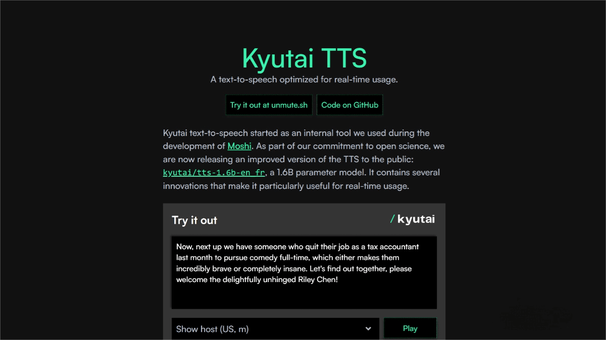 Kyutai TTS – A streaming text-to-speech technology developed by Kyutai Labs