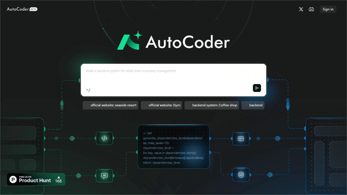 Autocoder – An AI-powered automated code generation platform covering full-stack development