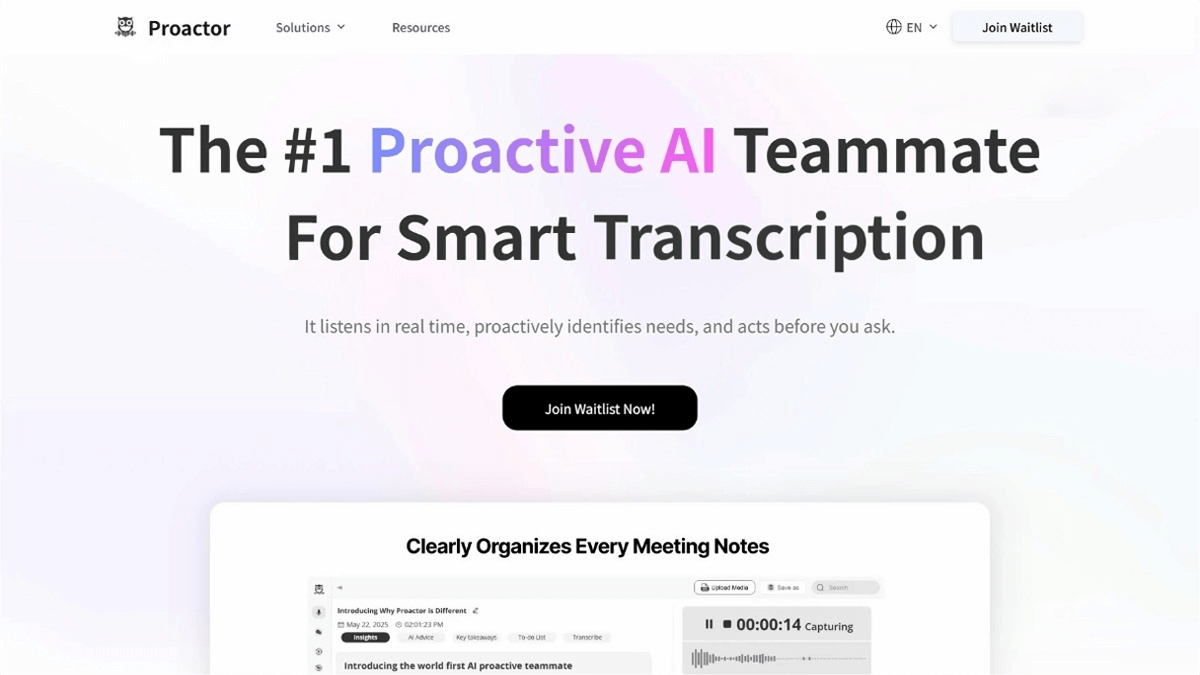 Proactor – An autonomous action-oriented AI Agent that provides real-time suggestions during