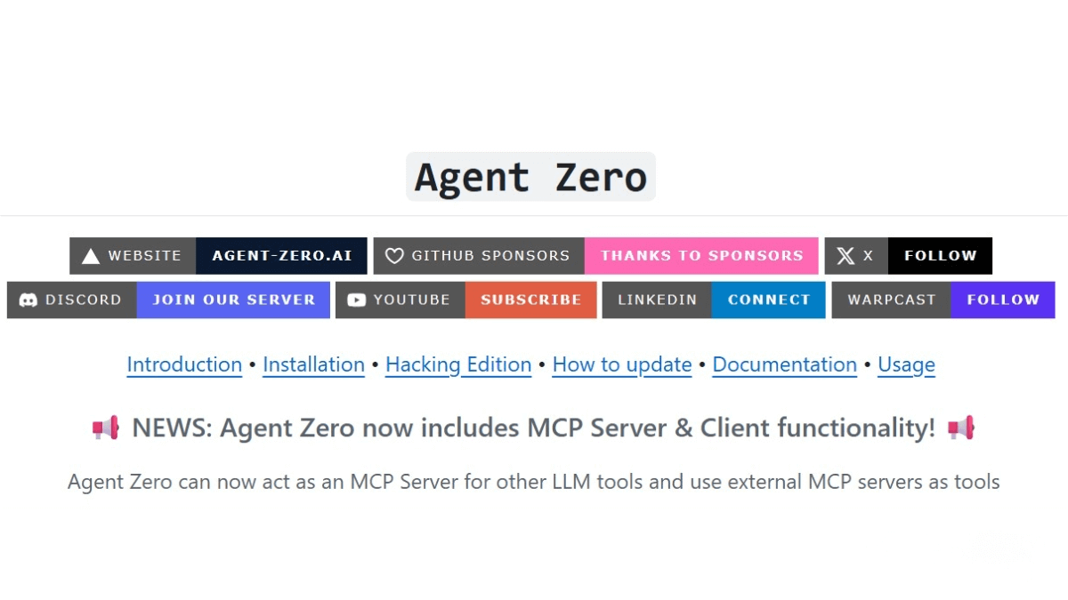Agent Zero – An open-source, scalable AI framework that dynamically learns from user instructions and tasks