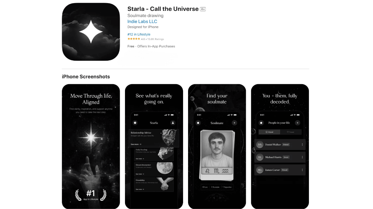 Starla – An AI Astrology App that Generates “Soulmate Profiles” Based on Natal Chart Matching