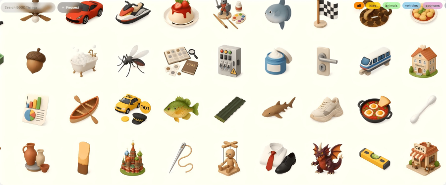 Thiings — AI-Powered 3D Icon Library: An Infinite Visual Playground