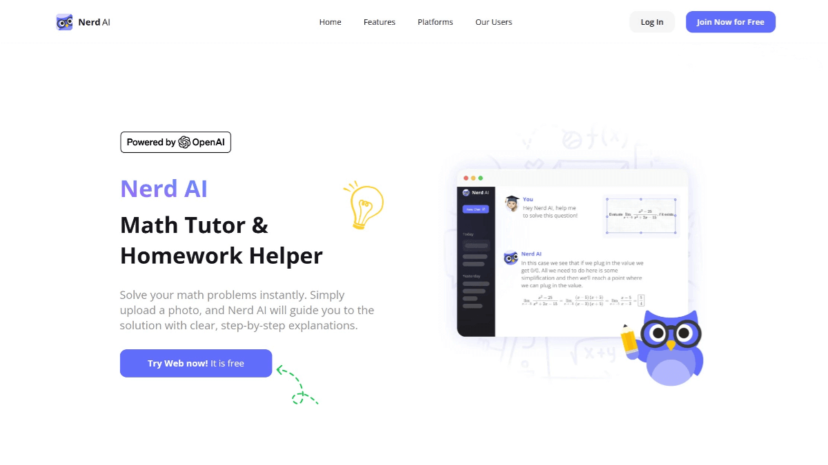 Nerd AI – An AI learning app that solves various types of math problems