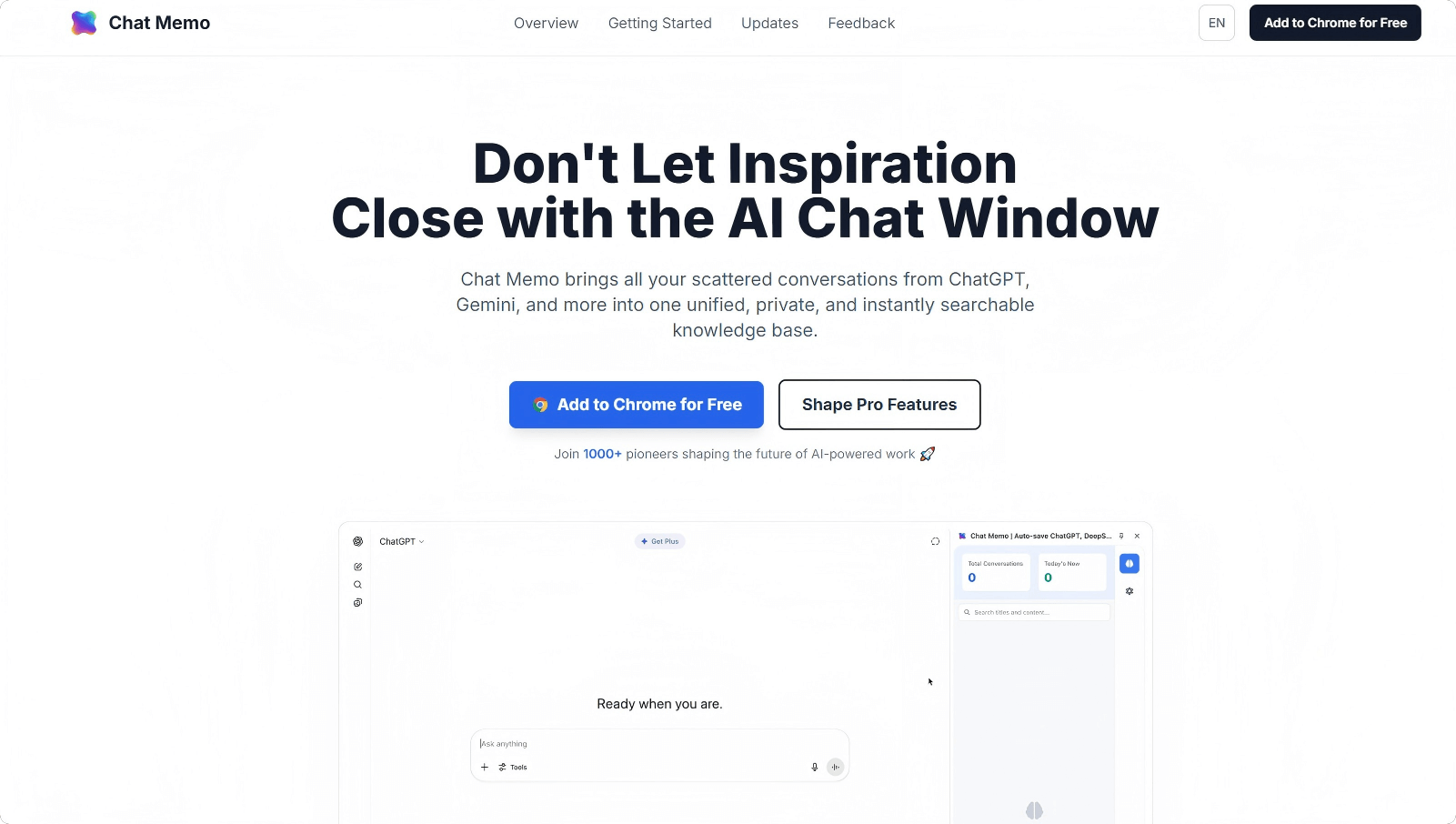 Chat Memo – AI Conversation Record Management Tool, Automatically Consolidates Chat Histories from Major AI Platforms