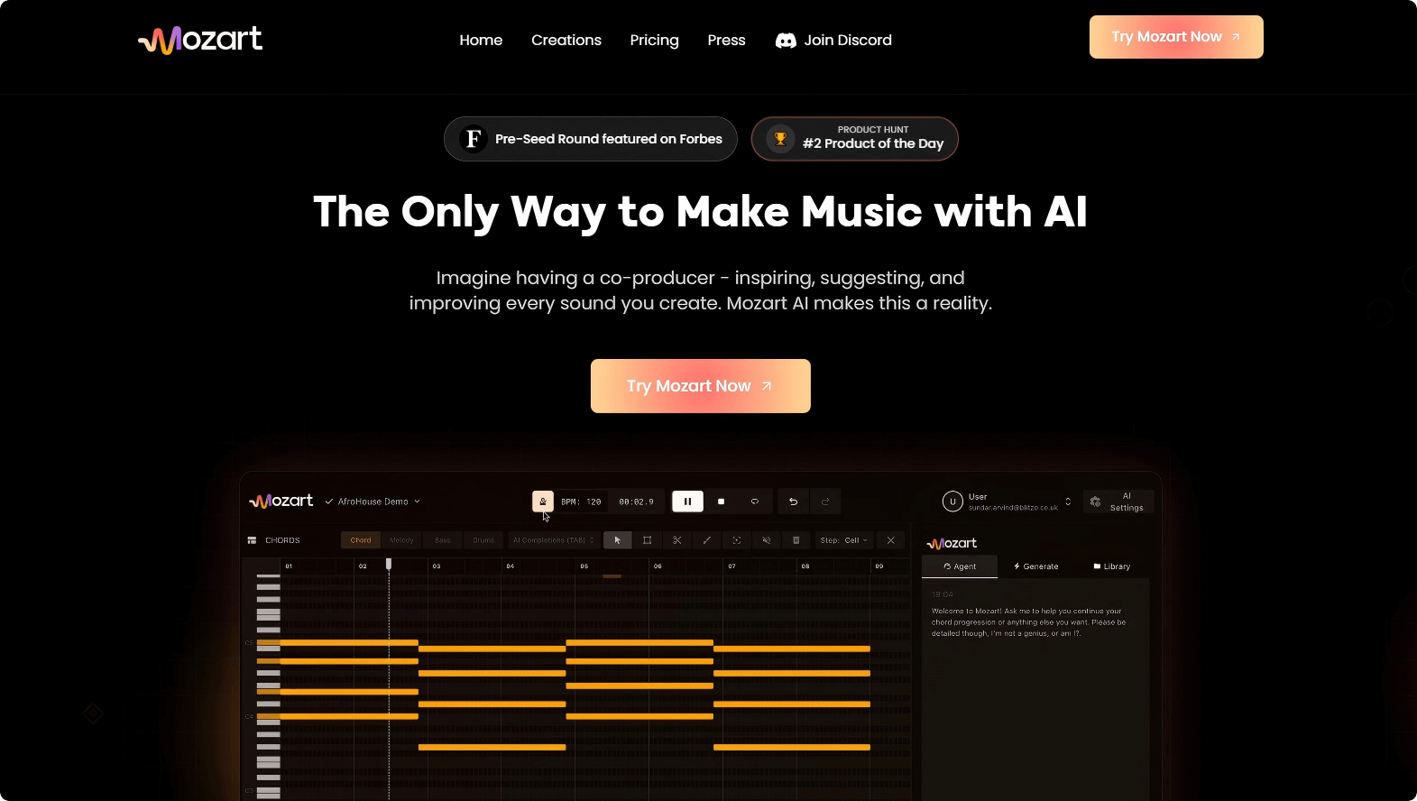 Mozart AI – An AI music creation platform focused on the core aspects of music composition
