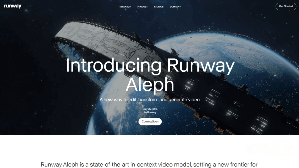 Runway Aleph – an AI video editing model developed by Runway