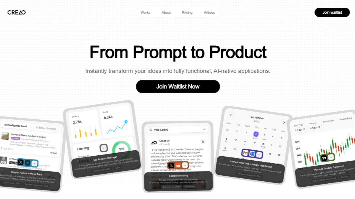 Creao.ai – An AI Application Development Platform for Autonomous Workflow Generation, Optimization, and Deployment