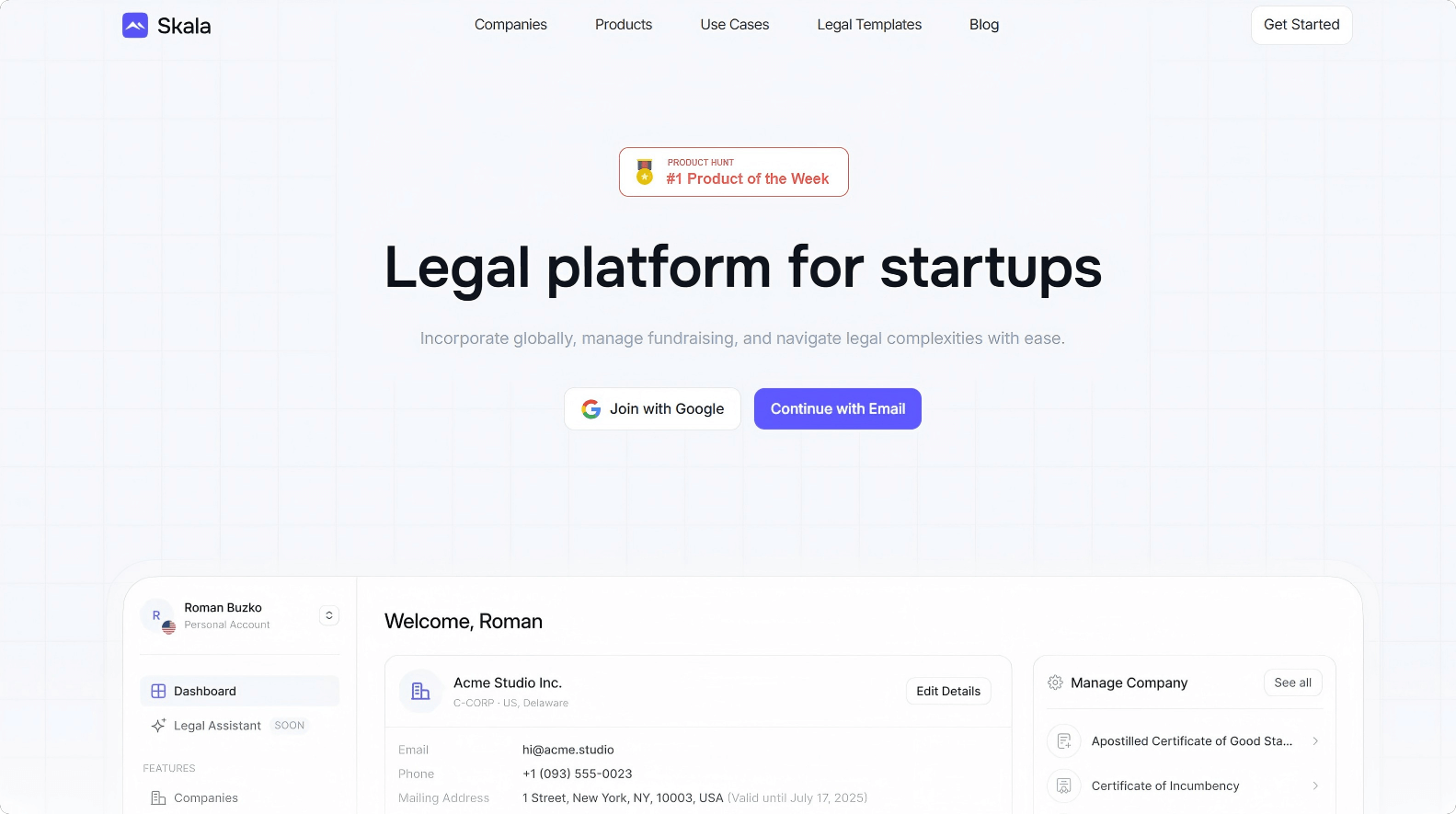 Skala :Ultimate legal platform for startups