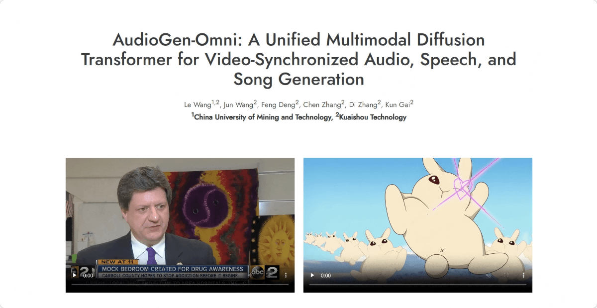 AudioGen-Omni – Kuaishou’s Multimodal Audio Generation Framework