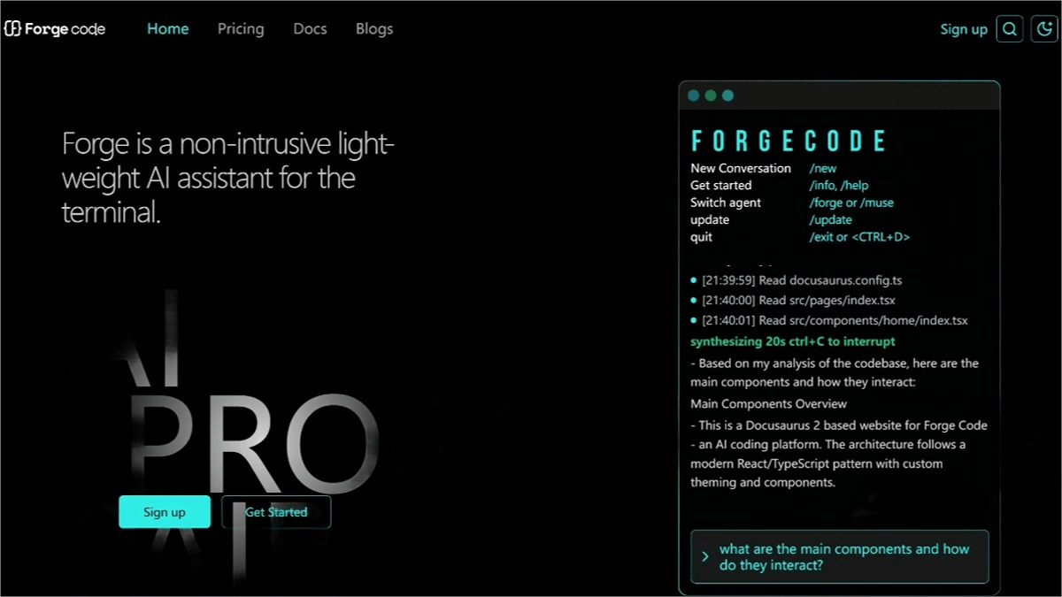 Forge Code – An AI coding tool for code generation, modification, debugging, and fixing