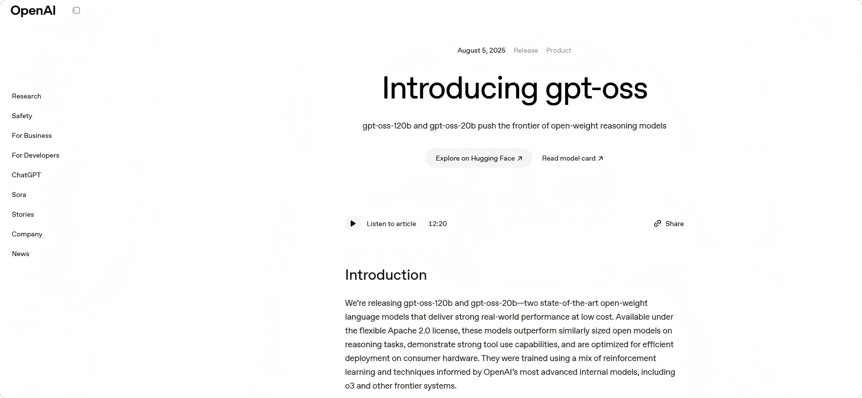 gpt-oss – OpenAI’s Open-Source Inference Model Series