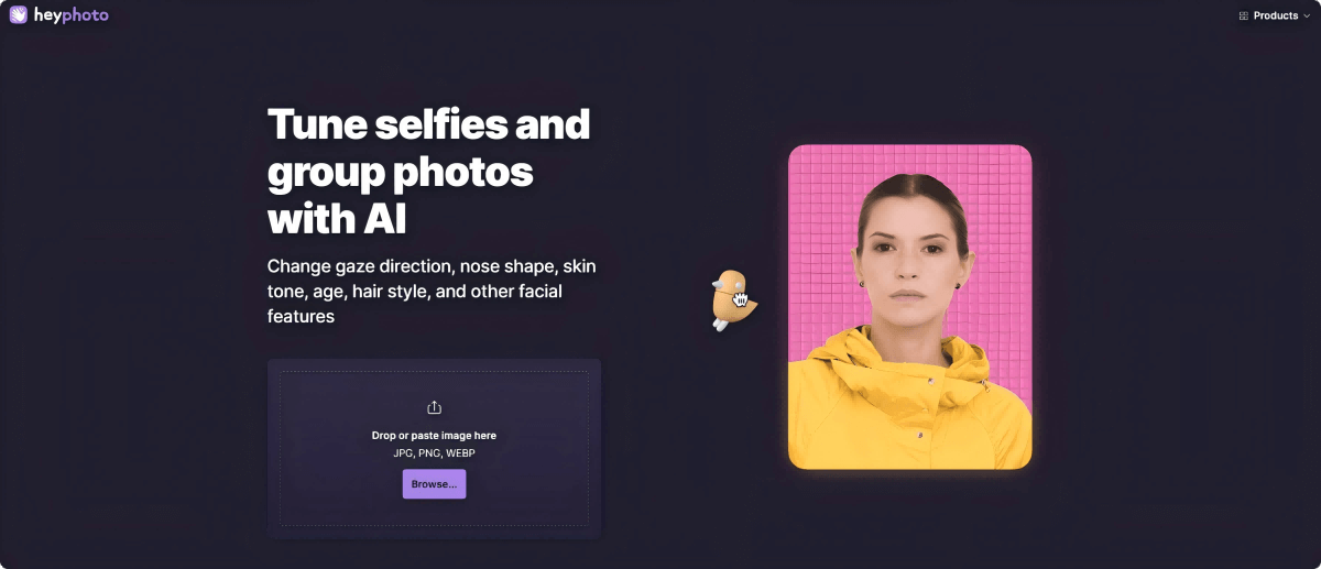 HeyPhoto – An AI photo editing tool that easily alters facial features