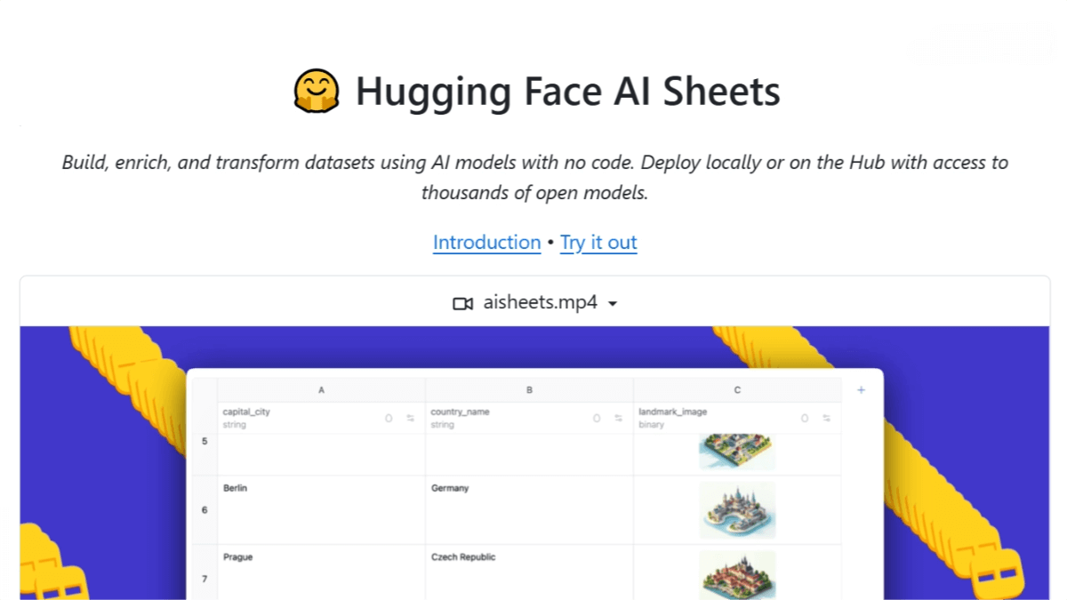 AI Sheets – Hugging Face’s Open-Source No-Code Data Processing Tool