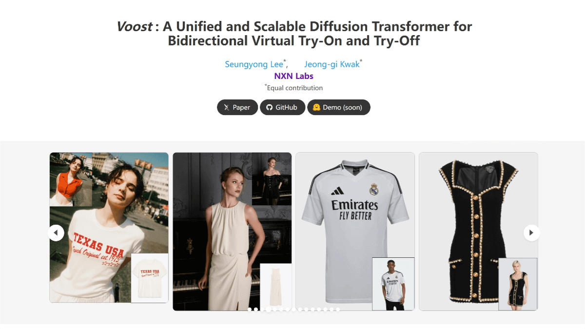 Voost – Innovative Bidirectional Virtual Try-On and Try-Off AI Model