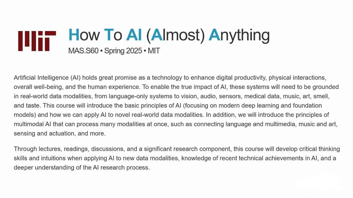 MIT OpenCourse: How to Do Anything with AI
