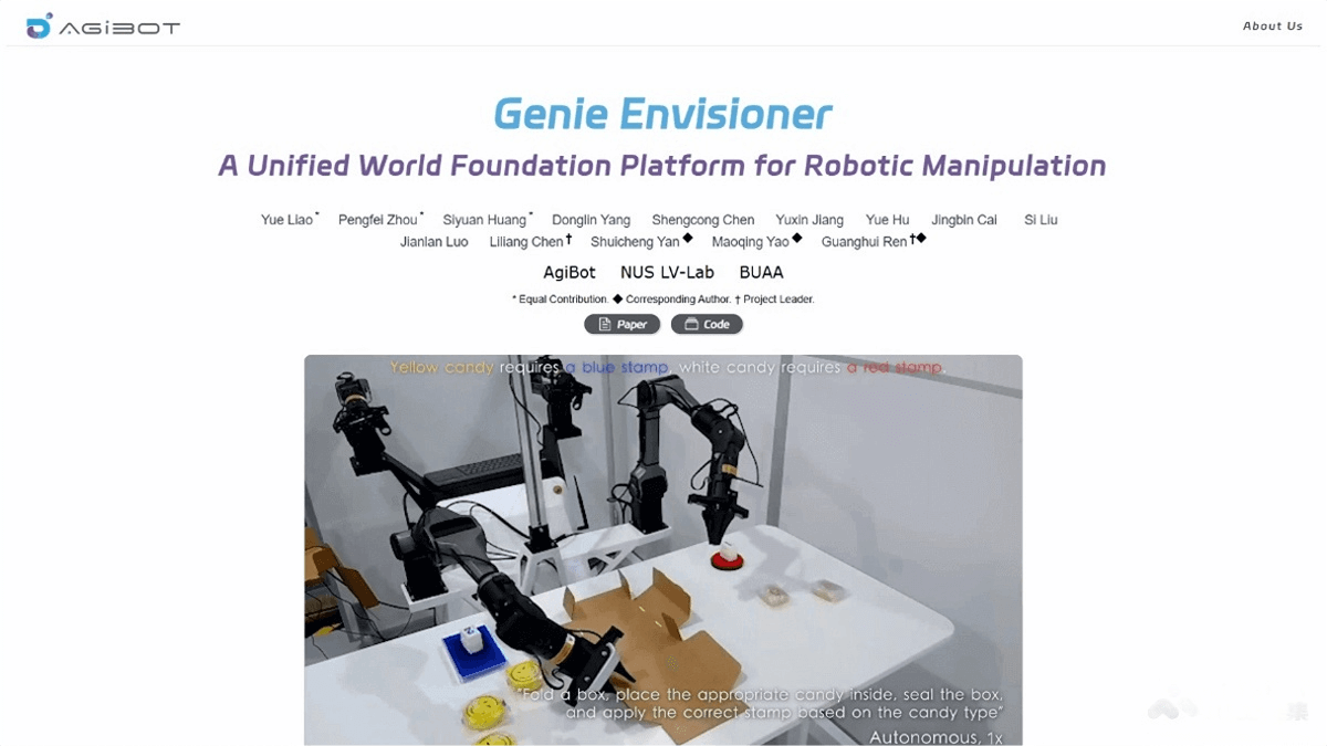 Genie Envisioner – Zhiyuan’s Open-Source Robot World Model Platform