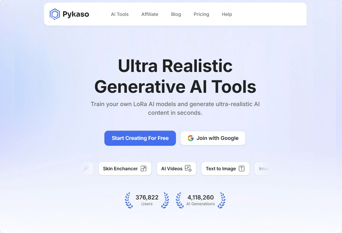 Pykaso AI – An AI image and video creation platform that supports training personalized models
