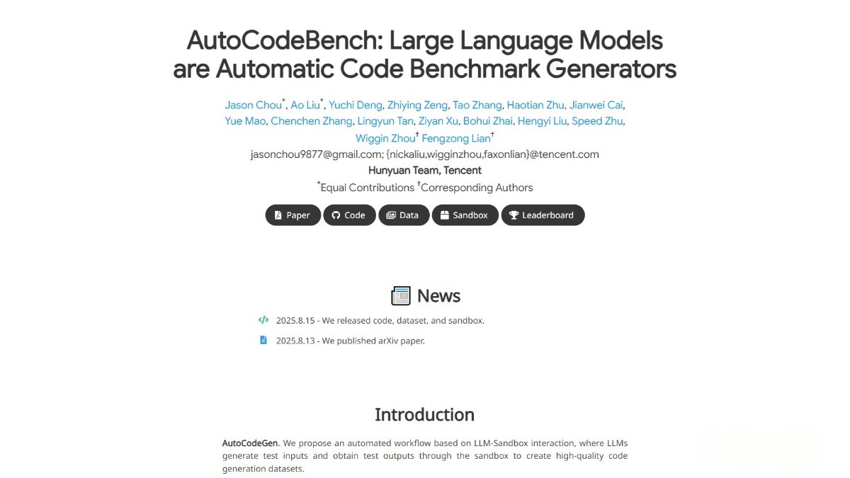 AutoCodeBench – Tencent Hunyuan’s Open-Source Benchmark Dataset for Evaluating Code Generation Capabilities of Large Models