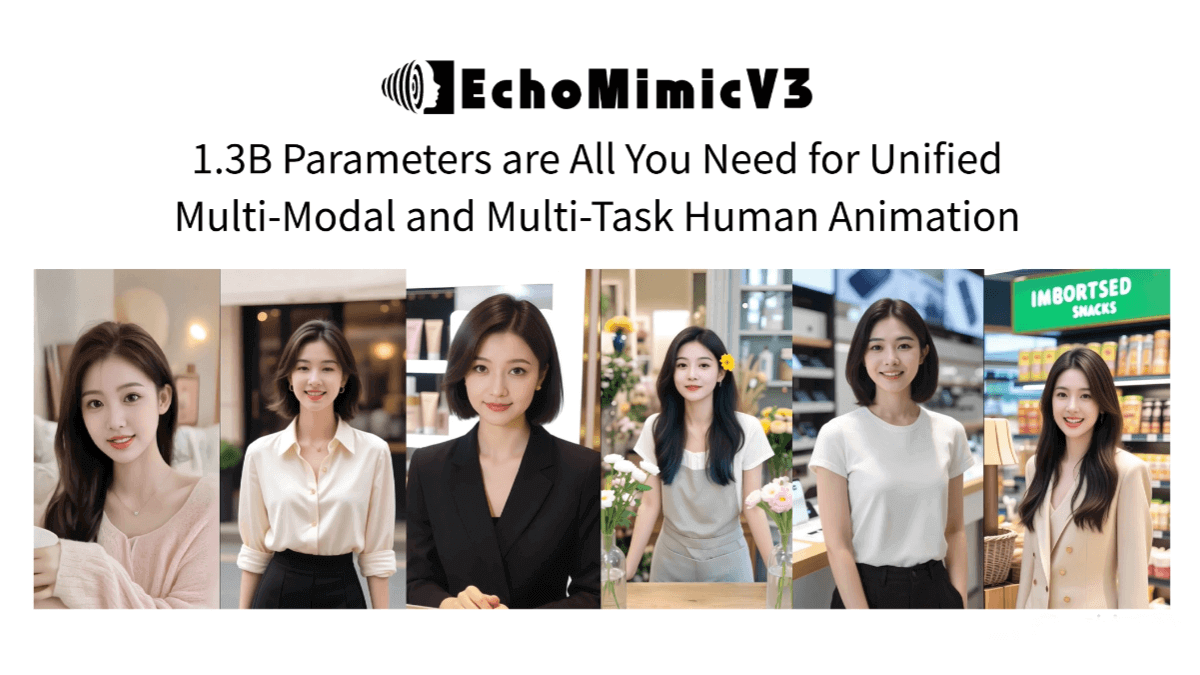 EchoMimicV3 — a multimodal digital human video generation framework released by Ant Group