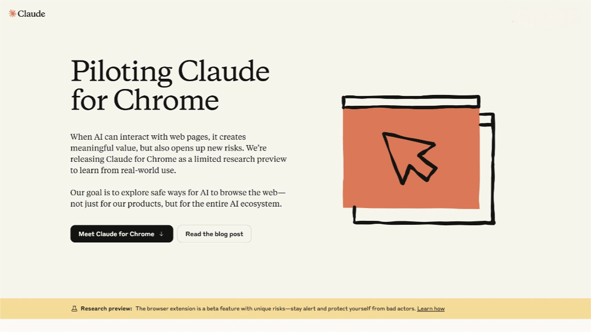 Claude for Chrome – Anthropic’s Browser Agent Extension