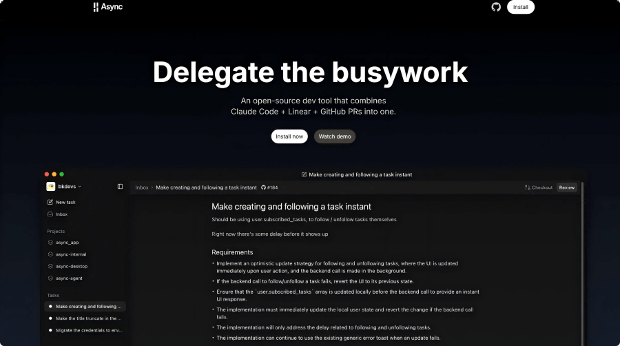 Async – Open-source AI programming tool that automatically studies programming tasks and executes them
