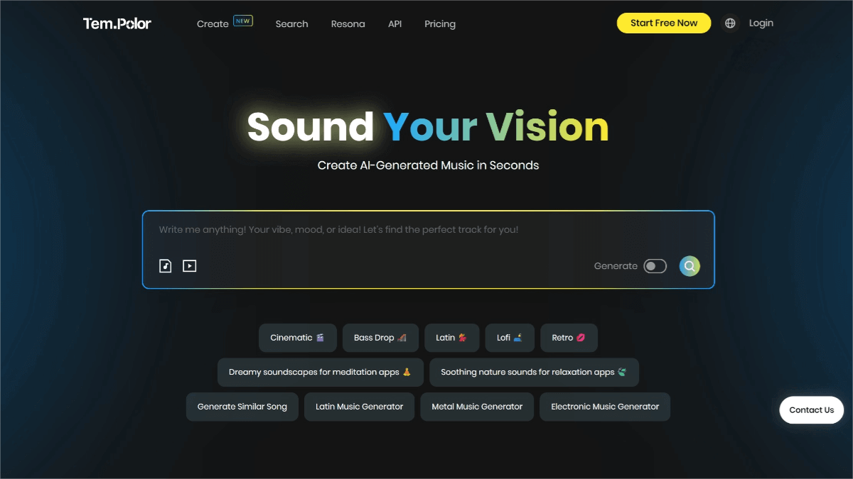 TemPolor – An AI music generation platform for quickly creating royalty-free tracks