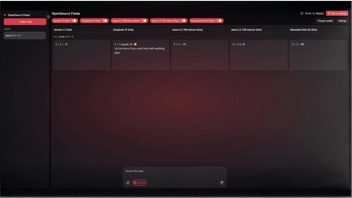 Open-Fiesta – an open-source AI chat platform that can run and compare multiple models simultaneously