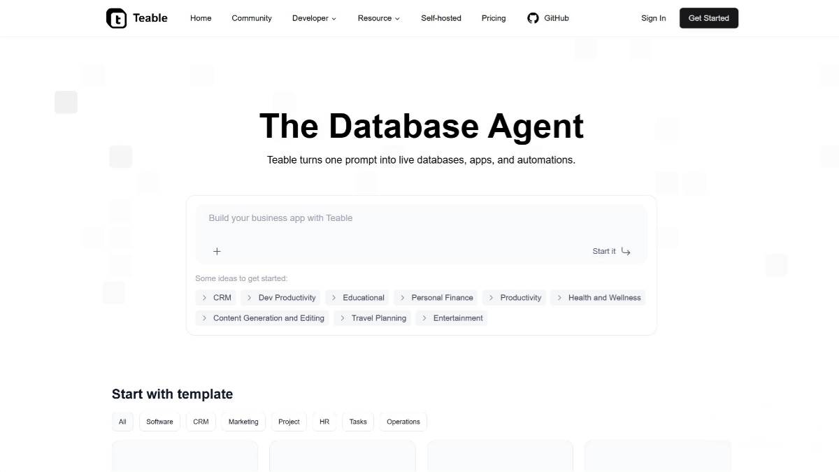Teable – AI database tool, supports multi-view display
