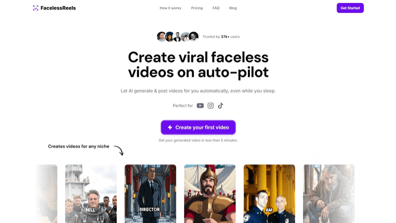 FacelessReels – An AI-powered short video generation platform with automatic publishing to social media platforms