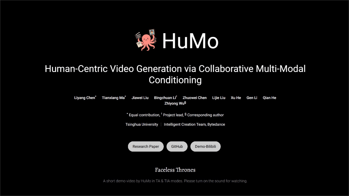 HuMo – A multimodal video generation framework jointly launched by Tsinghua University and ByteDance