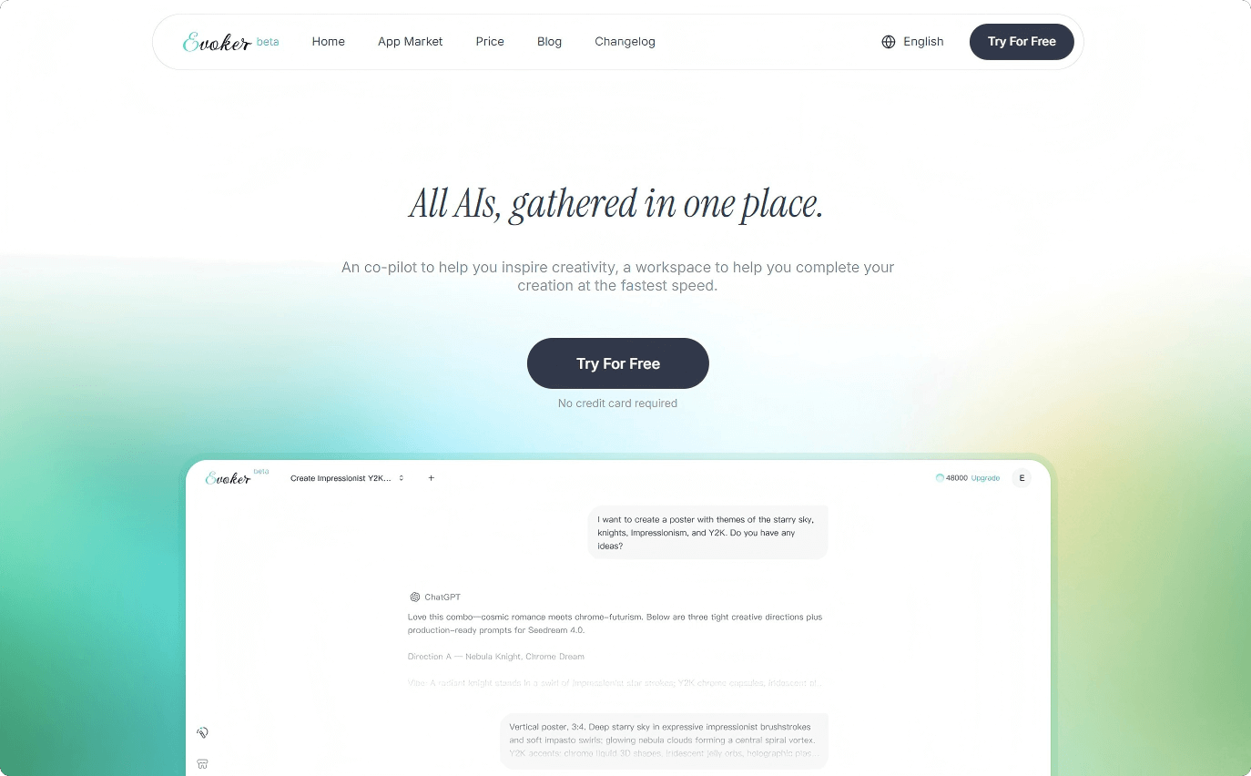 Evoker – An All-in-One AI Creation Platform for Text, Image, and Video Generation