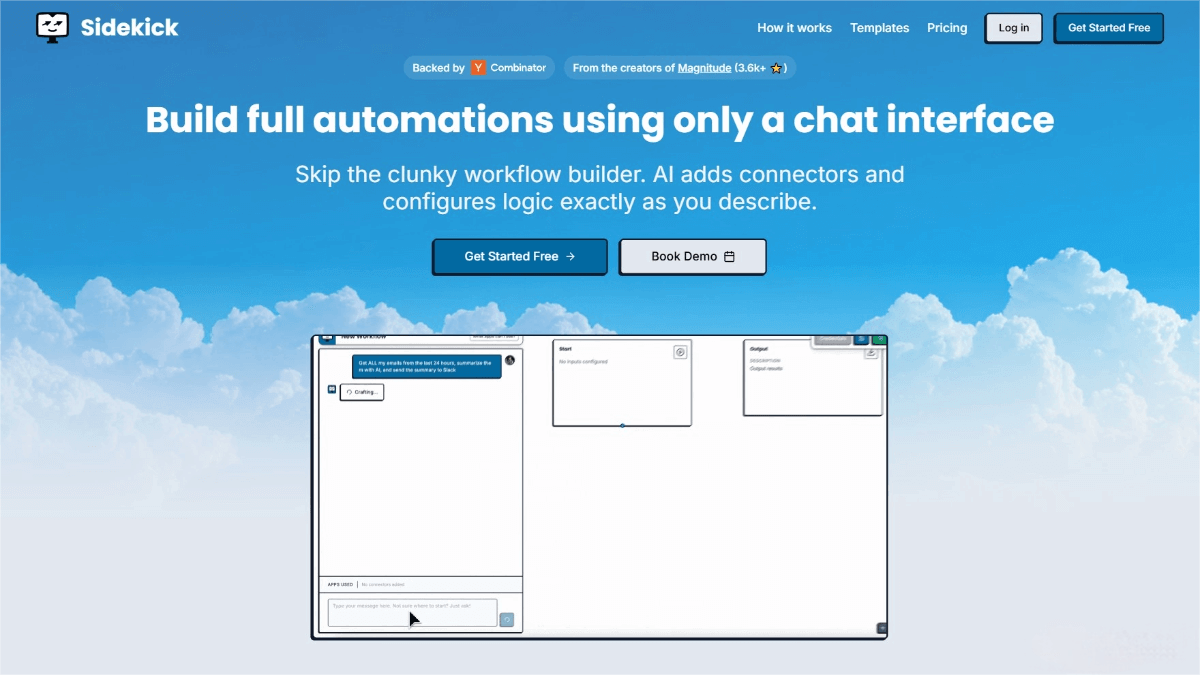 Sidekick – AI Process Automation Platform with Natural Language Workflow Generation
