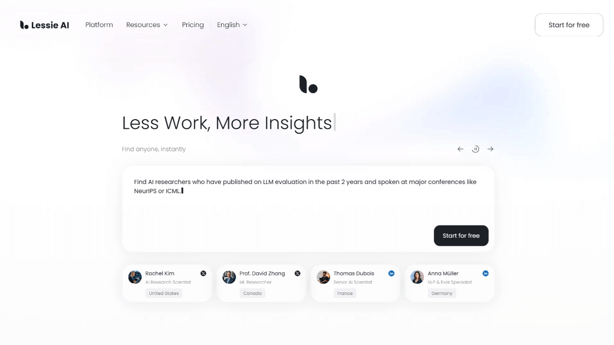 Lessie AI – the world’s first People Search AI Agent, featuring multi-source matching and discovery